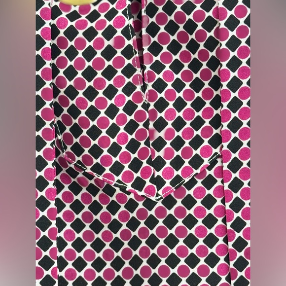 Michael Kors Sleeveless Tie Front, Geometric Patterned Blouse, Women's Size Med - Picture 3 of 10